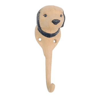 Urban Metal Dog Decorative Hanging Wall Hook 14x8cm Beige/Brown