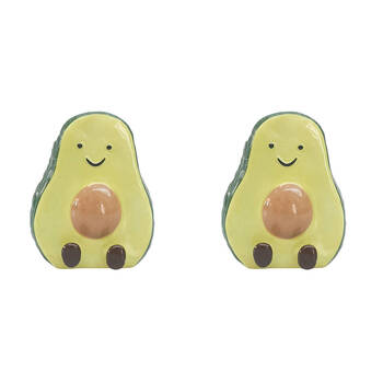 2PK Urban Ceramic Aimee Avocado Friends Vessel Decorative Vase 12x10cm Green