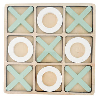 Urban Classic Tic Tac Toe Wooden Board Game Set 17cm Sage/White