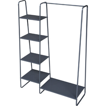 LVD Metal 153.5cm Display Rack w/ Shelves Stand - Black