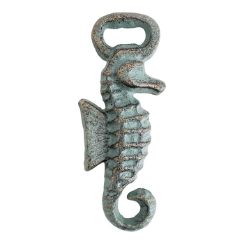 LVD Cast Iron Seahorse 14.5cm Manual Bottle Opener - Teal