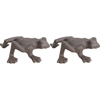 2PK LVD Cast Iron Frog Sir Croaks Home/Garden Decor 18x13cm - Brown