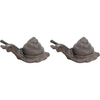 2PK LVD Cast Iron Keyhide Snail Home/Garden Decor 15x6cm