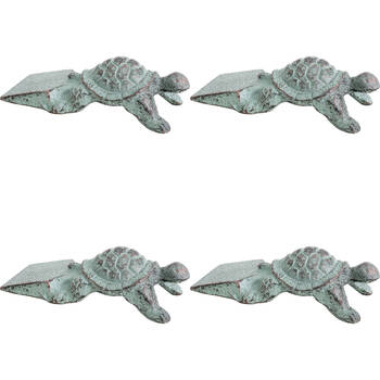 4PK LVD Doorstop Turtle Cast Iron Door Stopper 13cm Green