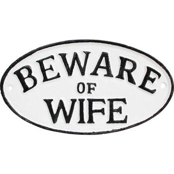LVD Sign Beware Wife Outdoor Garden/Patios Decor 23x12cm