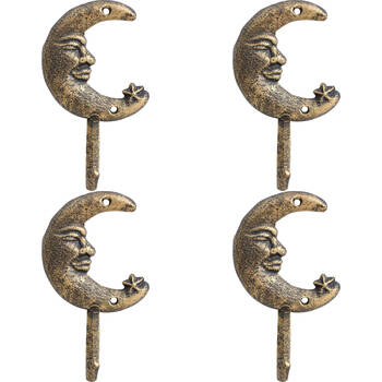 4PK LVD Cast Iron Wall Hook Home Decor 9x16cm - Celestial Moon