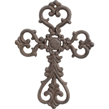 LVD Wall Cross Cast Iron Hanging Ornament Decor - Medium