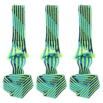 3PK Paws & Claws Tug-Of-War Rope Tugger W/ Squeaky Ball 35cm Blue/Green