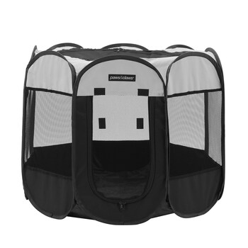 Paws & Claws 91x63cm Foldaway Pet Playpen Med - Black