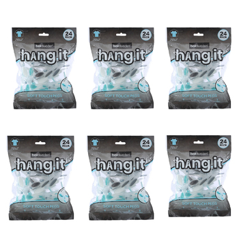 6x 24PK Boxsweden Hangit Soft Touch Clothes Pegs Oval Laundry Clips