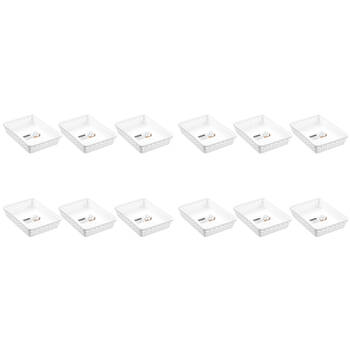 12PK Boxsweden Star Organiser Tray Versatile Sleek Rectangular 33x24x6.5cm White
