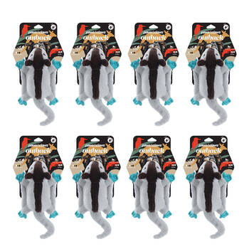 8PK Paws And Claws Outback Buddies Sugar Glider Sqeauky Plush Dog Toy 27.5x22x8.5cm