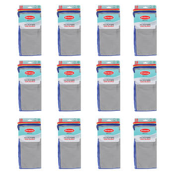 12PK 10pc Boxsweden Prime Microfibre Reusable Cleaning Cloths 30x30cm Assorted