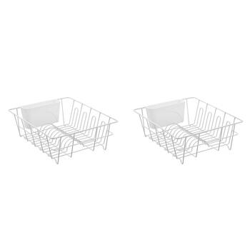 2PK Boxsweden Wire Dish Rack with Cutlery Holder 37x33x13.5cm White
