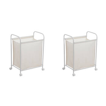 2PK Boxsweden Lightweight Laundry Cart With Wheels 67L 50x33x70cm Assorted