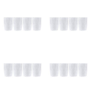 16pc Lemon & Lime Crystal Deco Plastic Reusable Tumbler 400ml