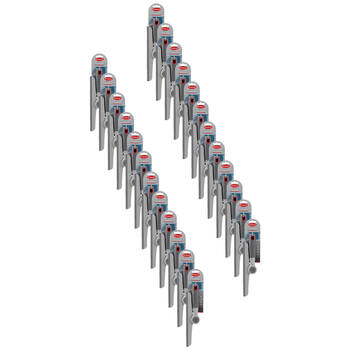 24PK Boxsweden Prime Indoors Cleaning Squeegee w/ Rotating Head & Grip 24cm Grey