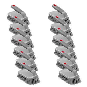 12PK Boxsweden Prime Handled Hard Bristle Scrubbing Brush Soft Grip Large