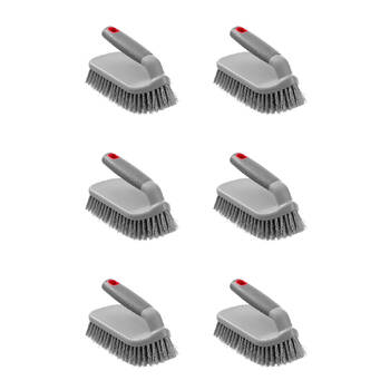 6PK Boxsweden Prime Handled Hard Bristle Scrubbing Brush Soft Grip Large