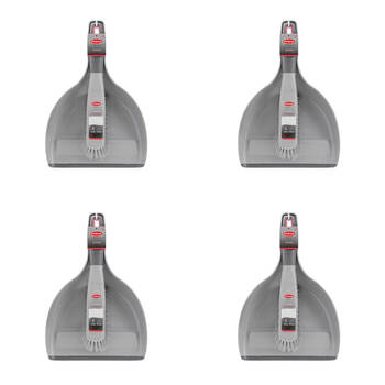 4PK Boxsweden Prime Dustpan and Brush Soft Grip Handle with Rubber Lip Non-Slip