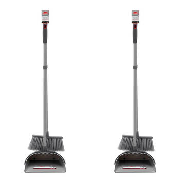 2PK Boxsweden Prime Foldaway Long Handle Dustpan and Brush Freestanding 85cm