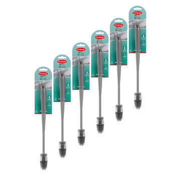 6PK Boxsweden Prime Kitchen Essentials Silicone Cleaning Bottle Brush Grey