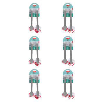 6x 2pc Boxsweden Prime Ultimate Kitchen Essentials Dish Brush Grey/White