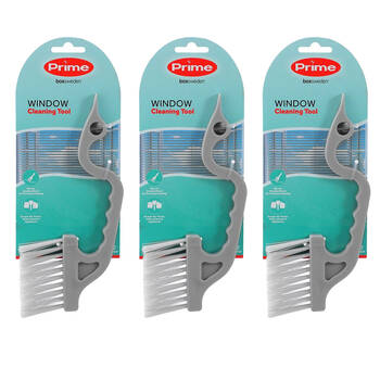 3PK Boxsweden Prime Indoor Window Cleaning Brush w/ Comfort Grip Handle Assorted