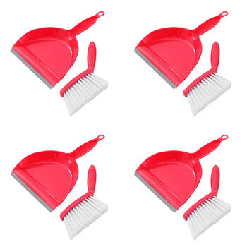 4PK Boxsweden Prime Compact Indoor Dustpan and Snap-in-Brush Set Mini Assorted