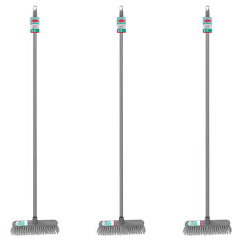 3PK Boxsweden Prime Essentials Lightweight Broom w/ Long Handle 1.2m Assorted