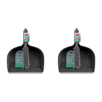 2PK Boxsweden Prime Wide Yard Dustpan and Brush Set Extra Large Assorted