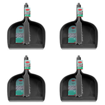 4PK Boxsweden Prime Wide Yard Dustpan and Brush Set Extra Large Assorted