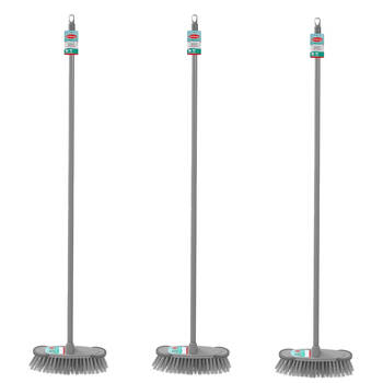 3PK Boxsweden Prime Indoor Lightweight Broom w/ Long Handle 1.2m Assorted