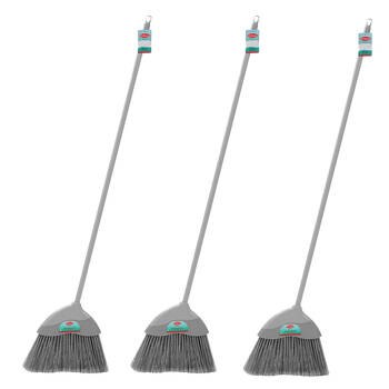3PK Boxsweden Prime Angle Head Lighweight Broom w/ Long Handle 1.2m Assorted