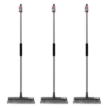 3PK Boxsweden Prime Yard Heavy Duty Broom w/ Long Handle 1.3m/38.5cm Assorted