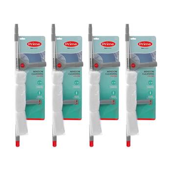 4PK Boxsweden Prime Window Cleaning Set Dual Head With Extendable Handle for
