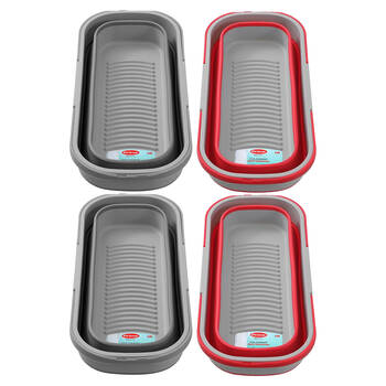 4PK Boxsweden Prime Foldaway Window Cleaning Buckets w/ Handle 12L Assorted