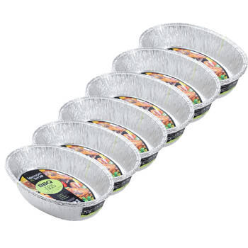 6x 3pc Lemon and Lime Disposable Aluminium Foil Oval Roasting Tray 38x27x7.5cm 