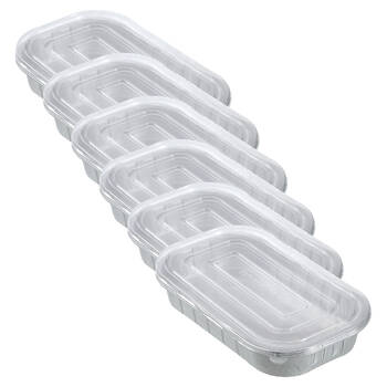 6x 3pc Lemon and Lime Premium Aluminium Foil Container With Clear Lids 31.5x19cm