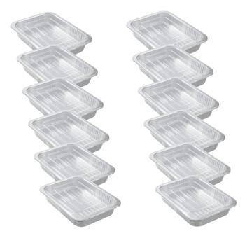 12x 2pc Lemon and Lime Premium Aluminium Foil Container W/ Clear Lids 37x27x6cm