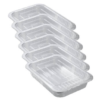 6x 2pc Lemon and Lime Premium Aluminium Foil Container With Clear Lids 37x27x6cm