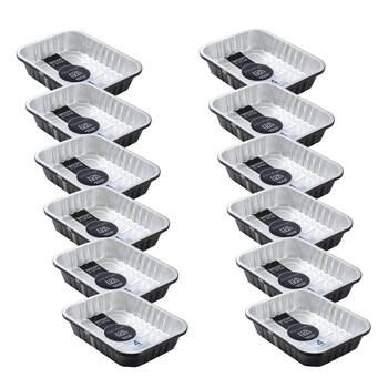 12x 4pc Lemon and Lime Premium Aluminium Two-Tone Foil Container 31x24x6cm