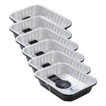 6x 4pc Lemon and Lime Premium Aluminium Two-Tone Foil Container 31x24x6cm