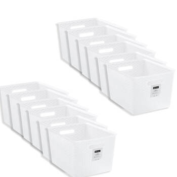 12PK Boxsweden Wicker Frost Versatile Large Durable Storage Basket 22.7L 35cm