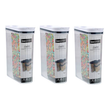 3PK Lemon and Lime Crystal Ribbed Food Dispensing Container 4.4L/22x8x31cm Assorted