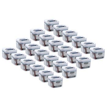 24PK Lemon and Lime Crystal Ribbed Food Storage Container 350mL/7.5cm Assorted