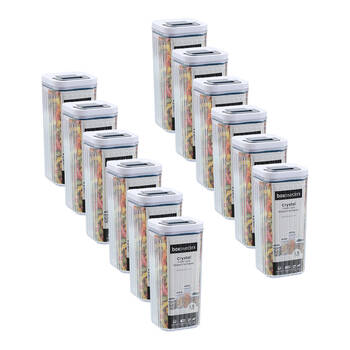 12PK Lemon and Lime Crystal Ribbed Food Storage Container 1.5L/22.5cm Assorted