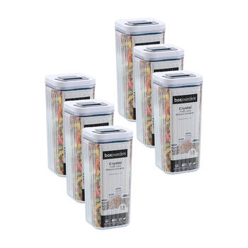 6PK Lemon and Lime Crystal Ribbed Food Storage Container 1.5L/22.5cm Assorted