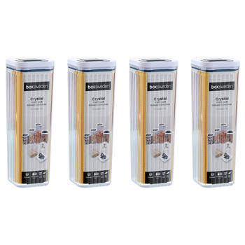 4PK Lemon and Lime Crystal Ribbed Food Storage Container 2L/30cm Assorted