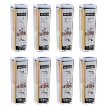 8PK Lemon and Lime Crystal Ribbed Food Storage Container 2L/30cm Assorted